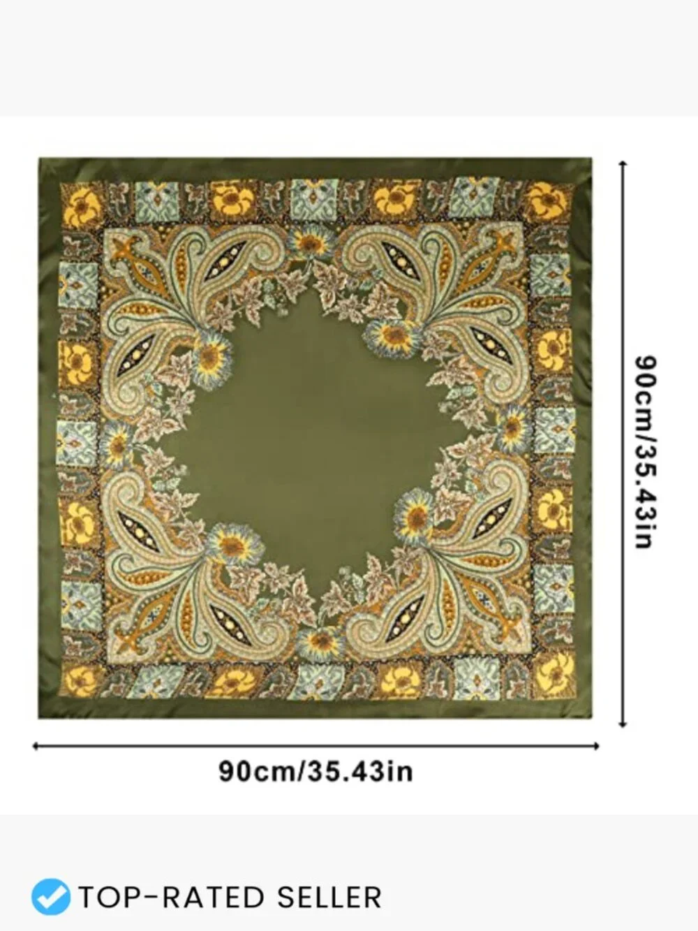 Large Satin Silk Scarf - Women's Hair Bandana Head Wrap Square Scarf